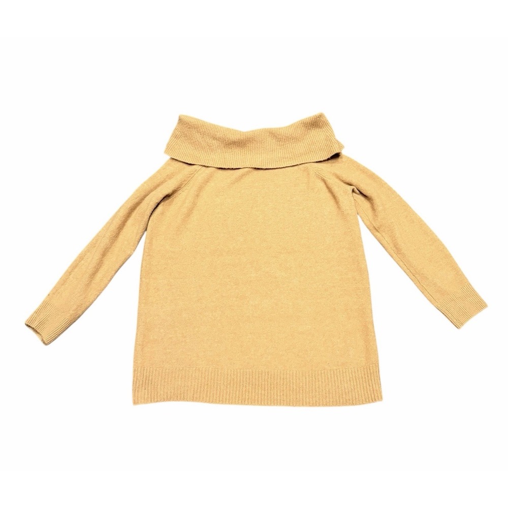 Express Sweater Womens S Tan Novelty Button Off The Shoulder Oversized NWT - Picture 3 of 9